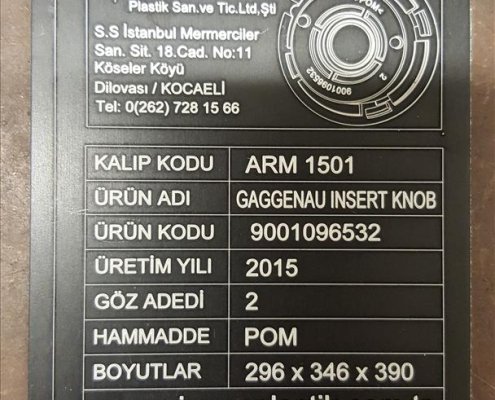 Lazer yazı ile metal etiket markalama